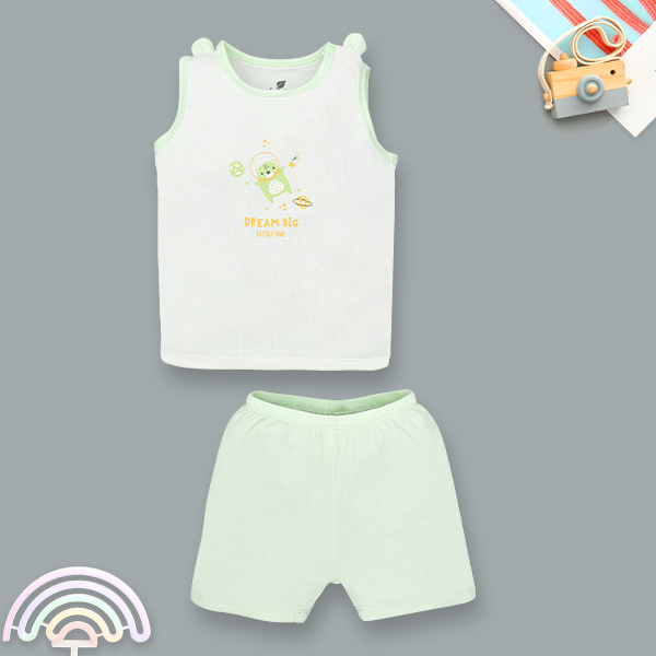 Bộ bé trai Lullaby bamboo trắng - xanh mint