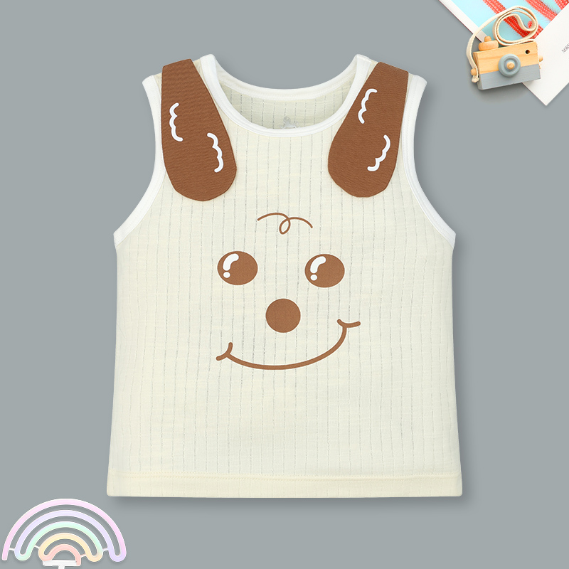 Bộ sát nách bé trai Pony Kids in cún màu vàng 2