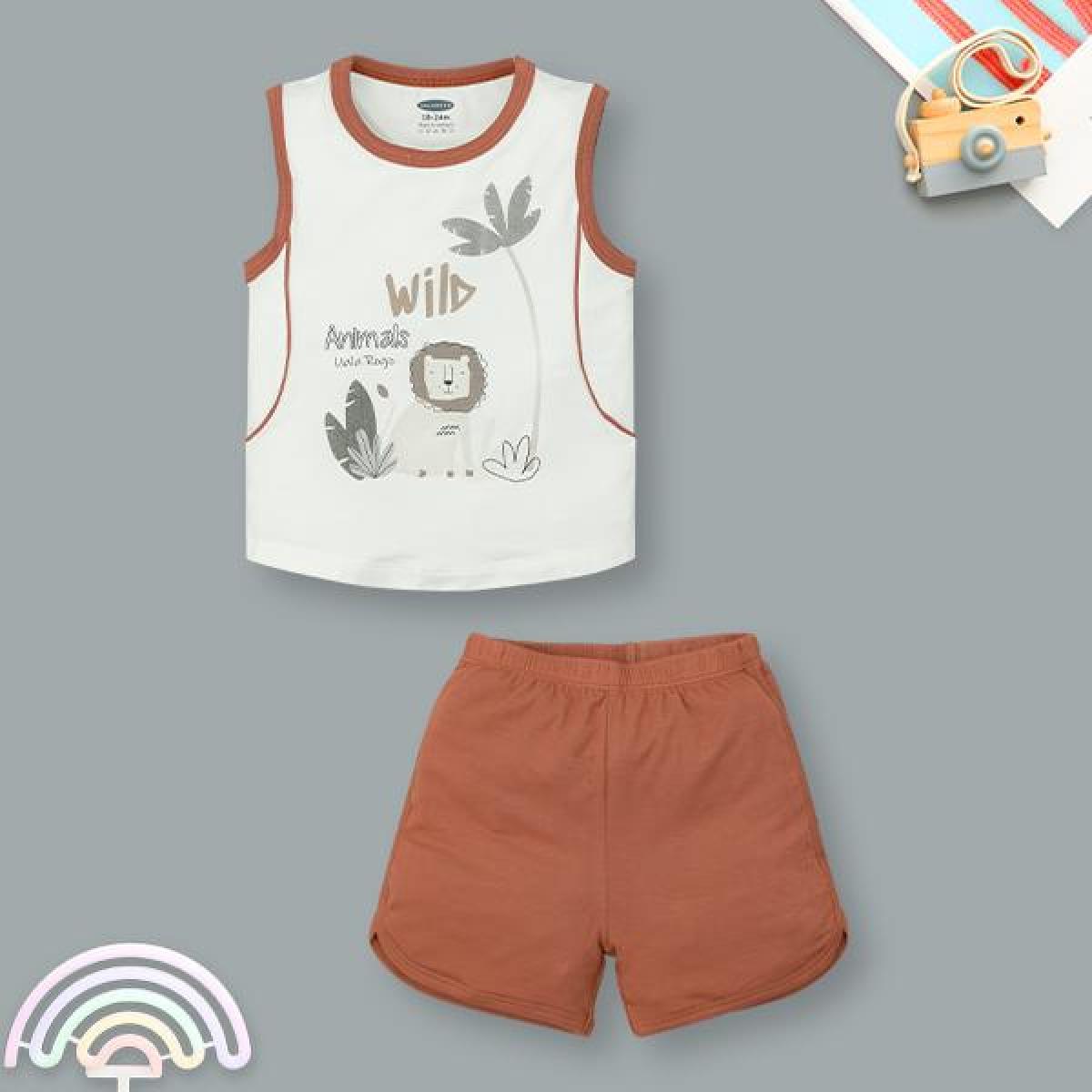 Bộ bé trai Ualarogo bamboo nâu