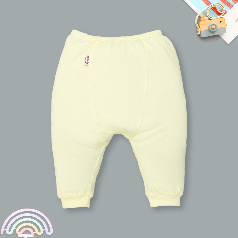 Bộ tay dài cài chéo in hình thú IQ Baby màu vàng 10