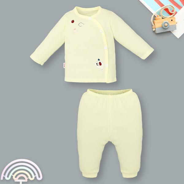 Bộ tay dài unisex IQ Baby cotton vàng