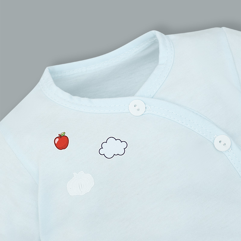Bộ tay dài cài chéo in hình thú IQ Baby màu vàng 18