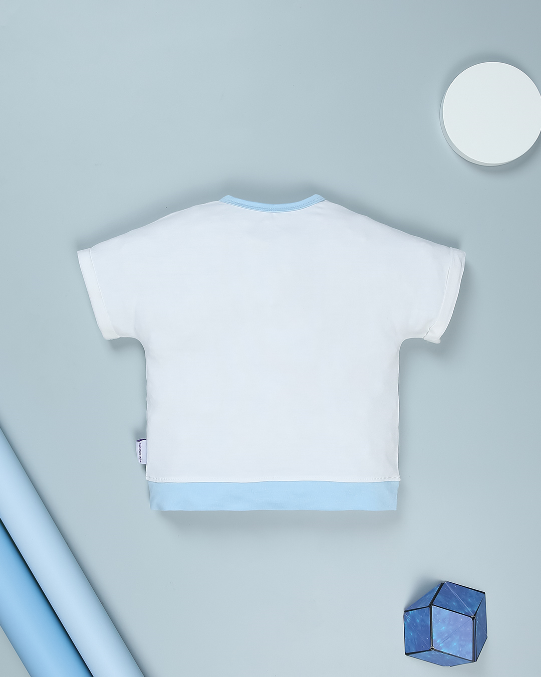 Bộ tay ngắn bé trai BabyMommy cài vai in gấu màu trắng - vàng 16