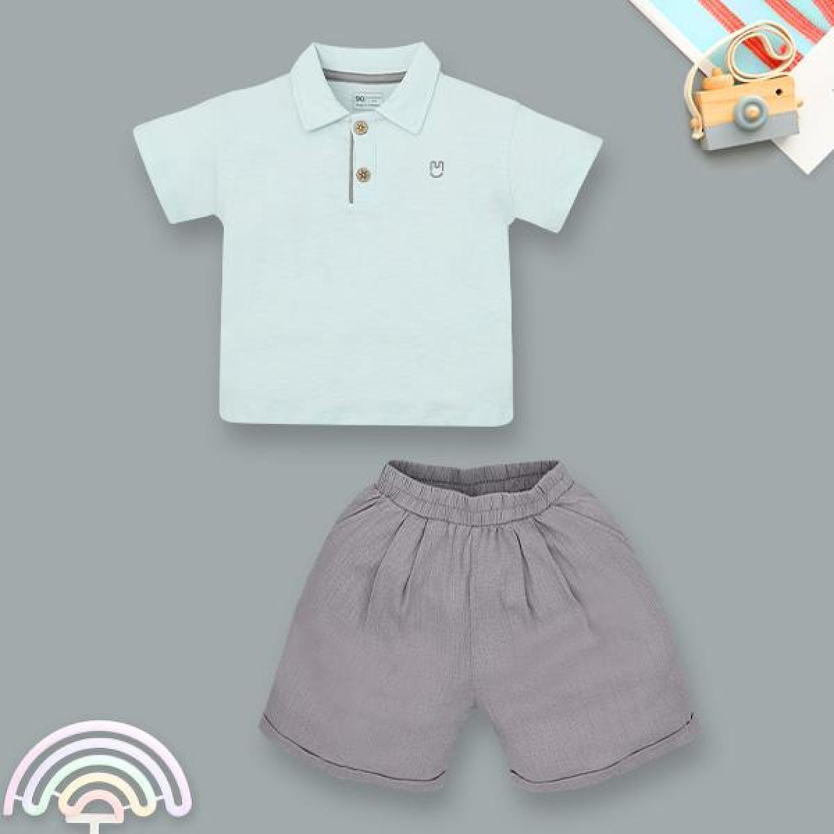 Bộ tay ngắn bé trai Ualarogo UR3869 màu xanh - AVAKids.com