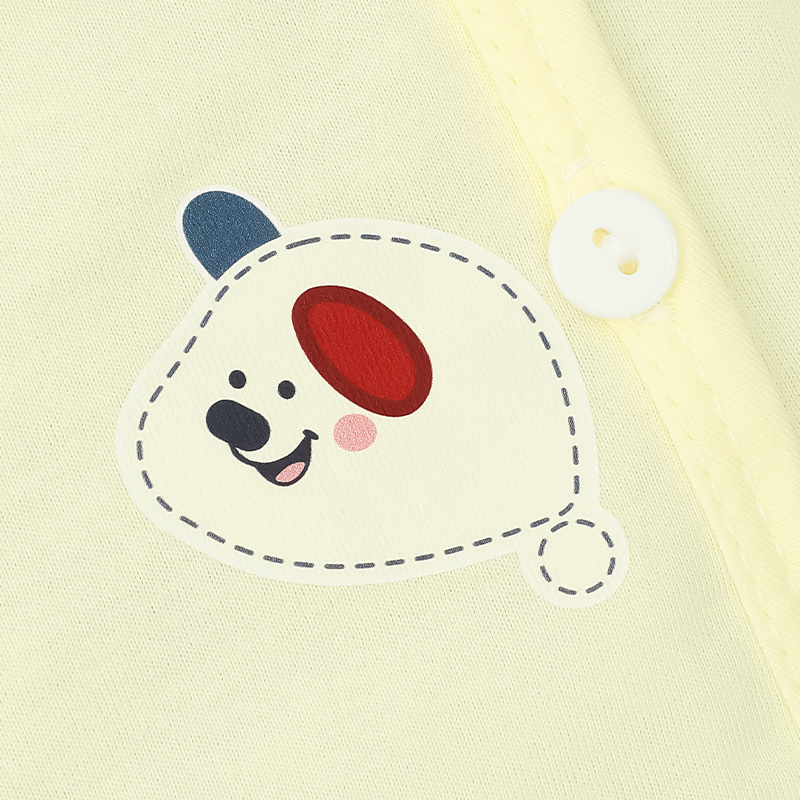Bộ tay ngắn cài chéo in hình thú IQ Baby màu xanh 19