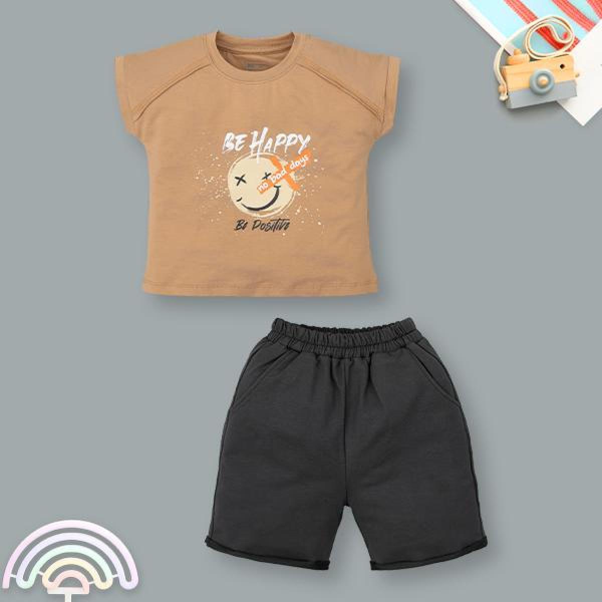 Bộ bé gái Ualarogo cotton nâu