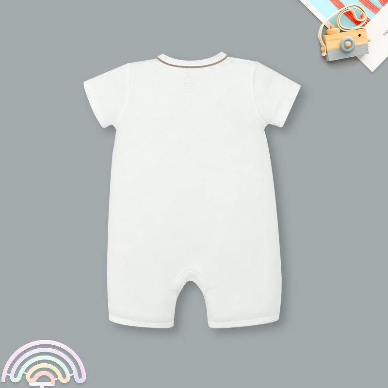 Bodysuit cài chéo La Pomme túi cách điệu sóc nhí đáng yêu màu trắng 4