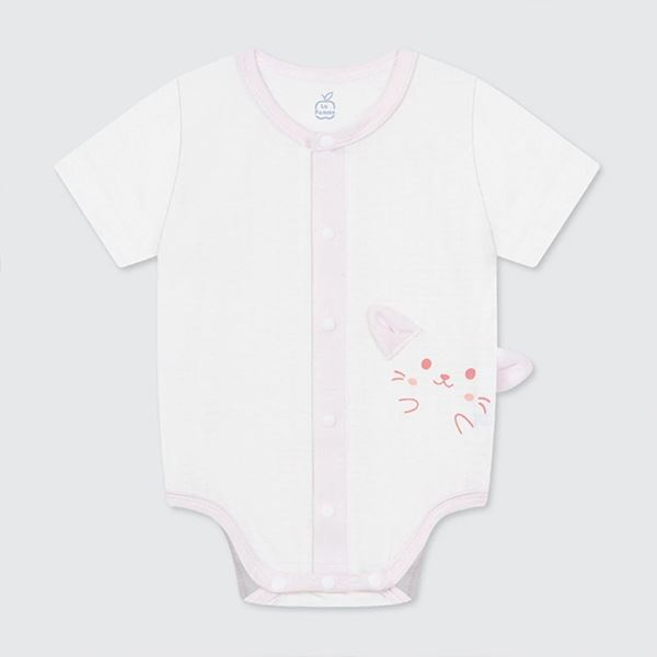 Bodysuit unisex La Pomme sợi tre trắng