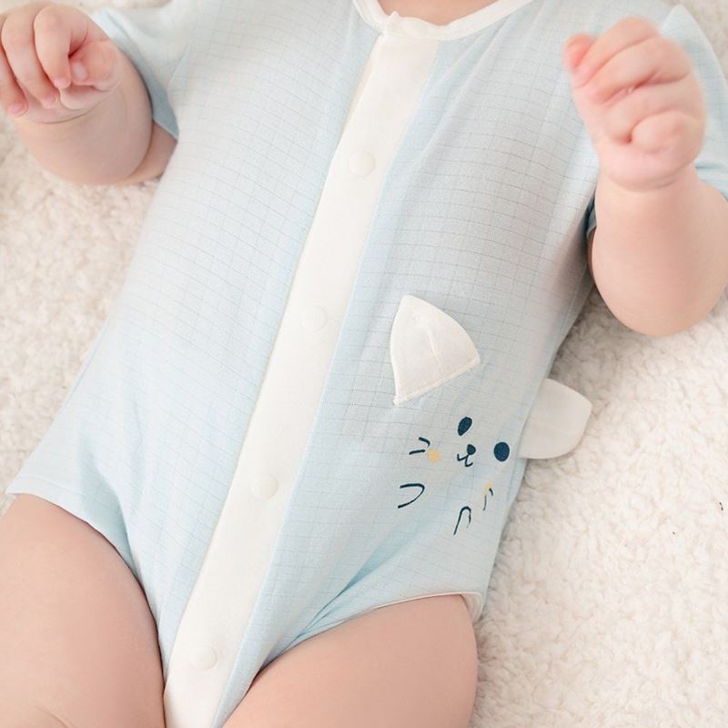 Bodysuit cài giữa bạn nhỏ ngộ nghĩnh La Pomme màu xanh dương 4
