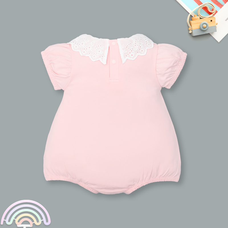Bodysuit cài giữa La Pomme cổ cách điệu công chúa đáng yêu màu hồng 6