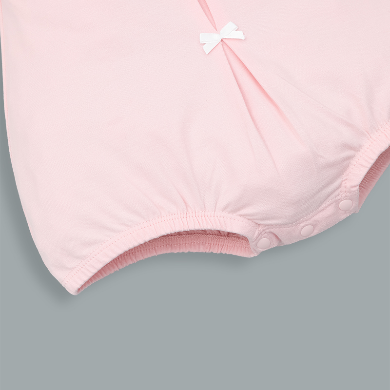 Bodysuit cài giữa La Pomme cổ cách điệu công chúa đáng yêu màu hồng 9