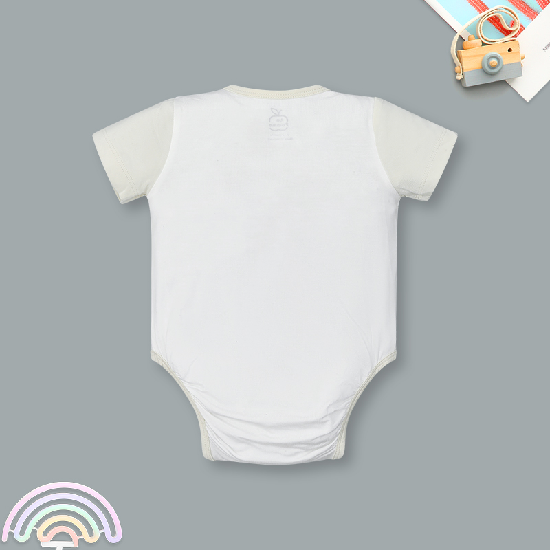 Bodysuit cài giữa La Pomme họa tiết nhí cách điệu màu be 2