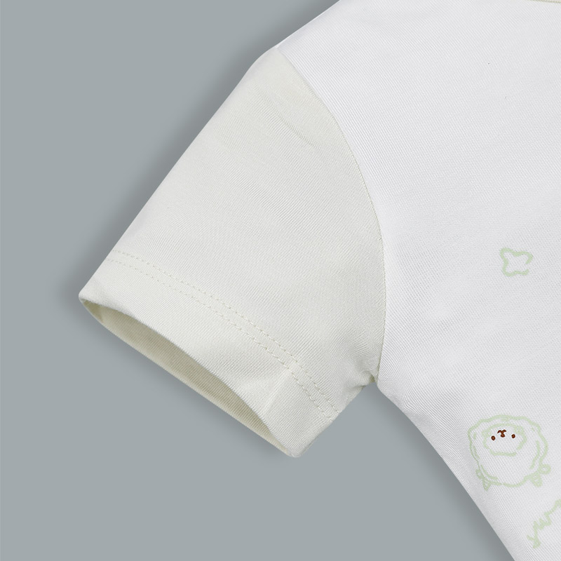Bodysuit cài giữa La Pomme họa tiết nhí cách điệu màu be 4
