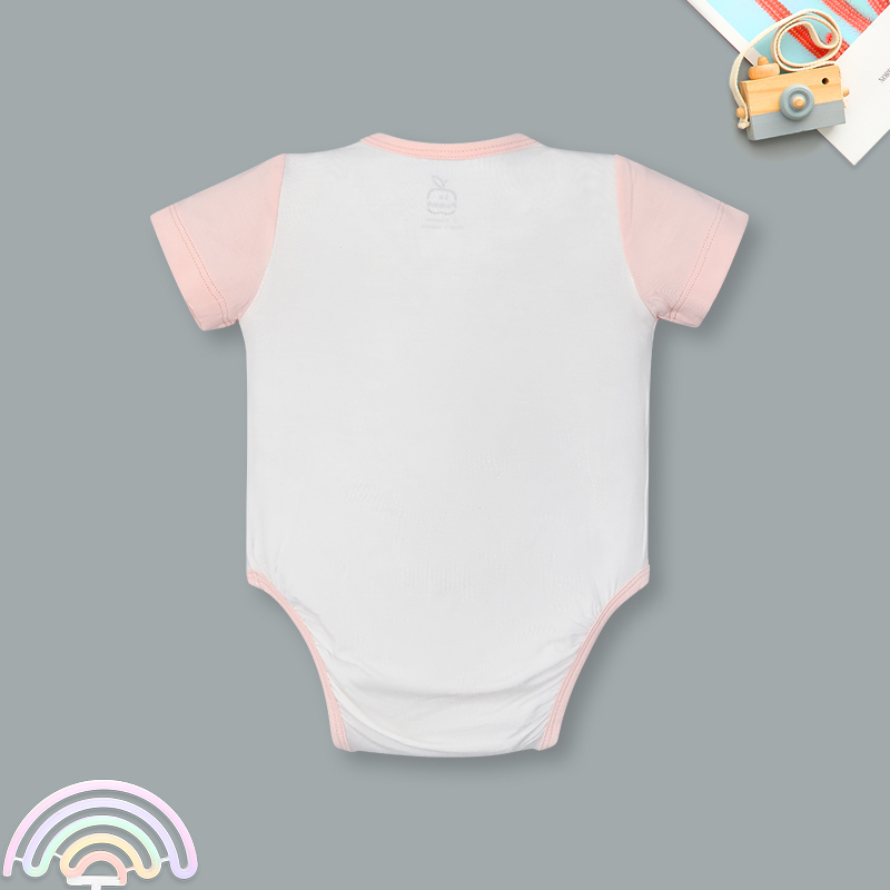 Bodysuit cài giữa La Pomme họa tiết nhí cách điệu màu be 11