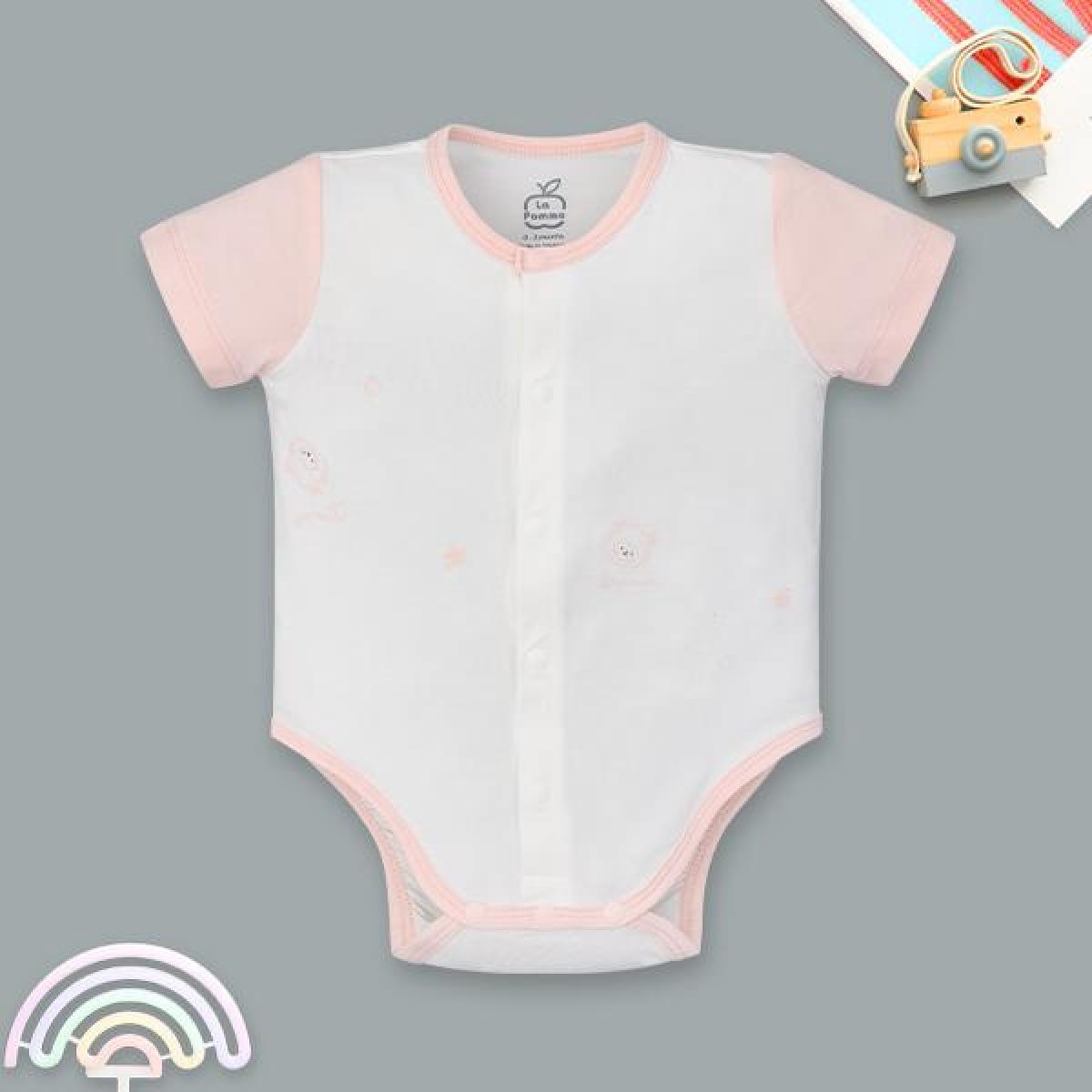 Bodysuit unisex La Pomme sợi tre hồng