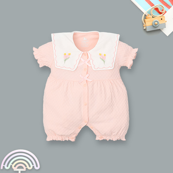 Bodysuit bé gái Pony Kids cotton hồng