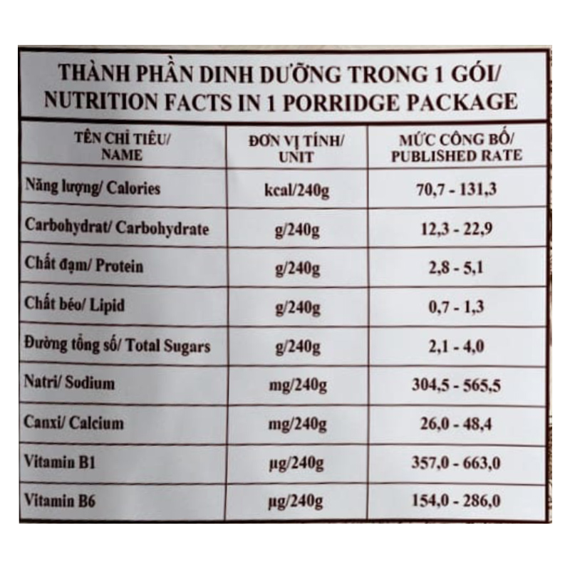 Cháo tươi Cây Thị vị gạo lứt, ngũ đậu gói 240g (từ 1 tuổi) 5