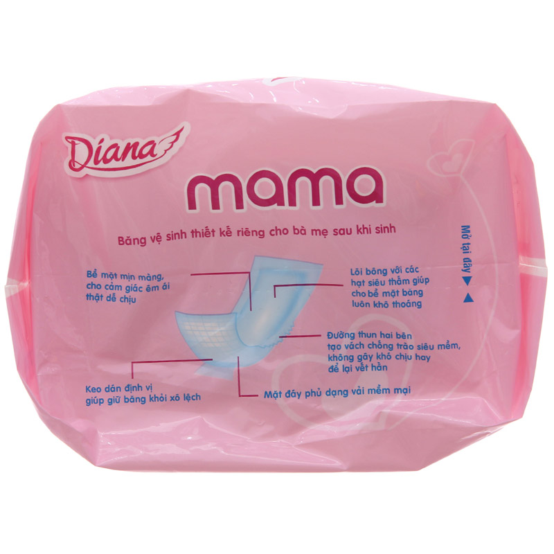 Combo 2 băng vệ sinh ban ngày Diana Mama cho mẹ sau sinh không cánh 12 miếng/bịch 4