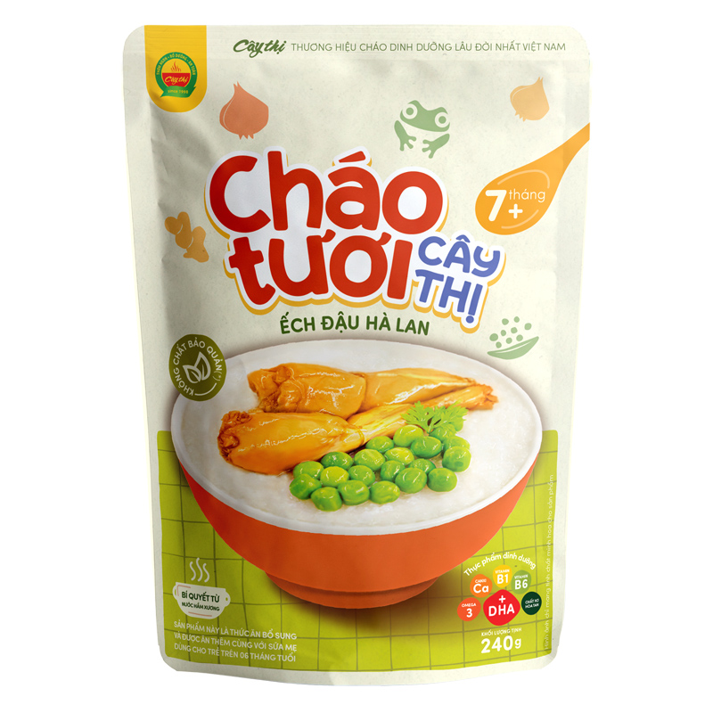 Cháo tươi Cây Thị vị ếch, đậu Hà Lan gói 240g (từ 7 tháng) - Giao bao bì ngẫu nhiên 8