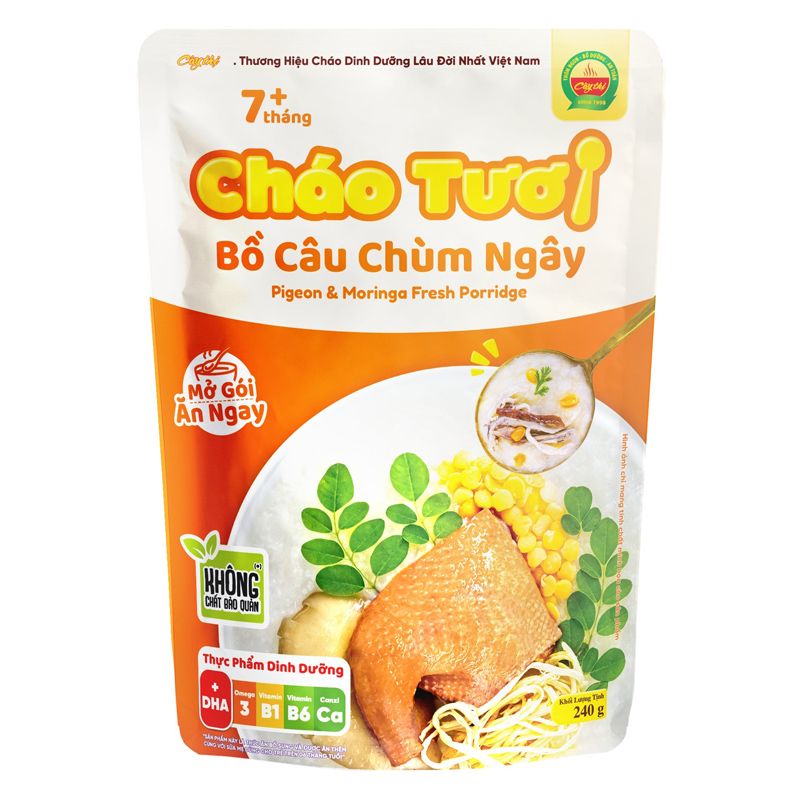 Cháo tươi Cây Thị vị bồ câu, chùm ngây gói 240g (từ 7 tháng) 6
