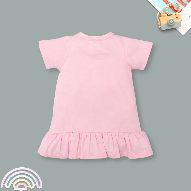Đầm bé gái Pony Kids đuôi cá in cún màu vàng 10