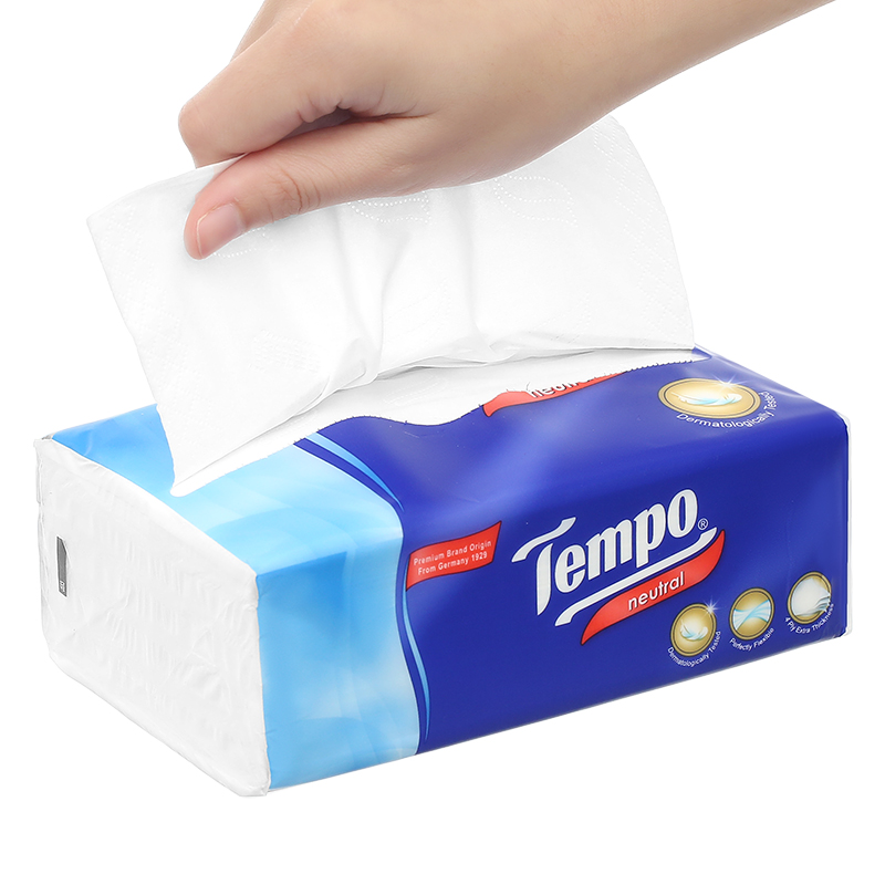 Lốc 4 gói khăn giấy rút Tempo không mùi 4 lớp 12