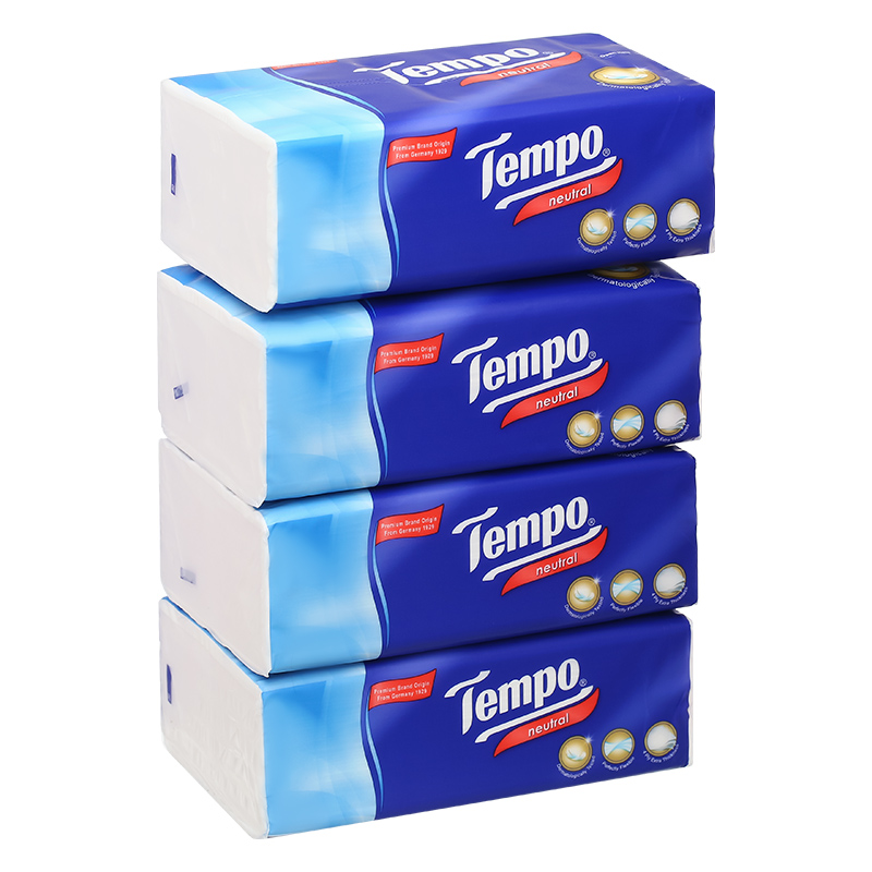 Lốc 4 gói khăn giấy rút Tempo không mùi 4 lớp 6