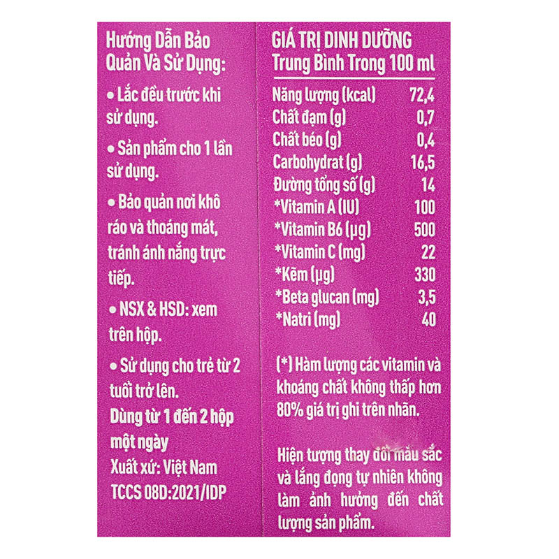 Lốc 4 hộp sữa trái cây LiF Kun hương nho 180 ml (từ 2 tuổi) 11