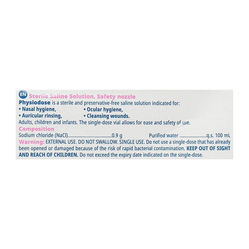 Nước muối sinh lý vệ sinh mắt mũi Physiodose 5 ml (Hộp 30 ống) 10