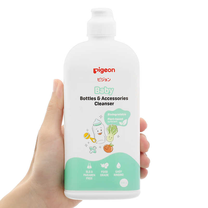 Nước rửa bình sữa Pigeon chai 500 ml gốc thực vật 3