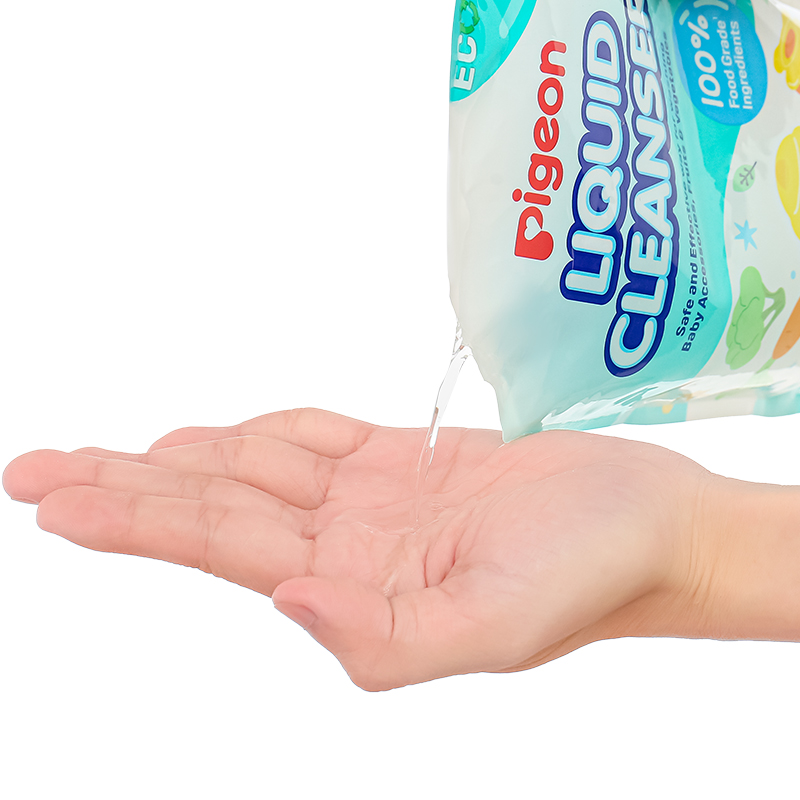 Nước rửa bình sữa Pigeon túi 650 ml hương tự nhiên 4