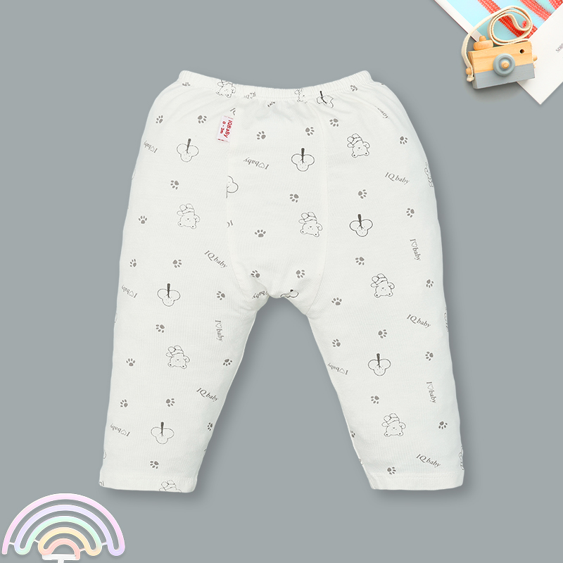 Quần dài in gấu IQ Baby màu trắng 2