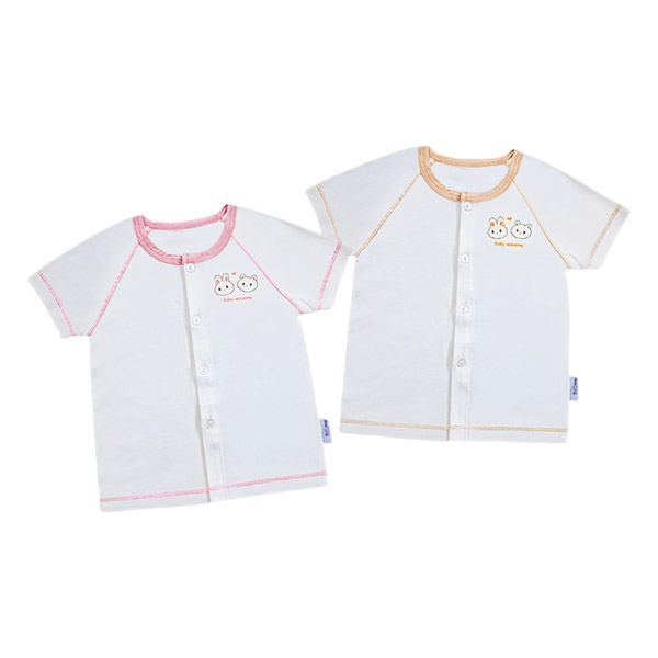 Combo 2 áo tay ngắn unisex BabyMommy sợi tre nude - hồng