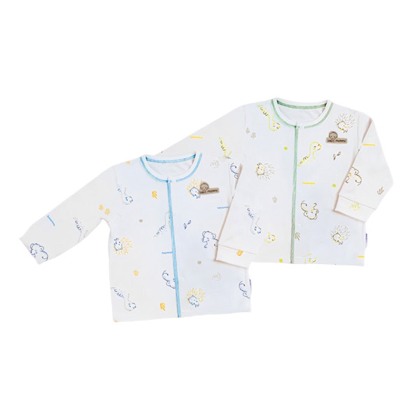 Combo 2 áo tay dài cài giữa BabyMommy màu trắng viền cam - hồng cao cấp, an toàn cho da, giá tốt - AVAKids.com