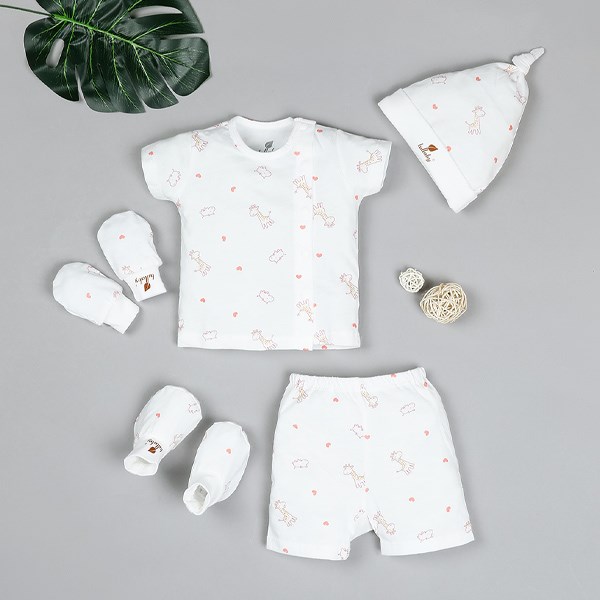 Set bộ tay ngắn bé gái Lullaby NH203V màu trắng-hồng giá tốt - AVAKids.com