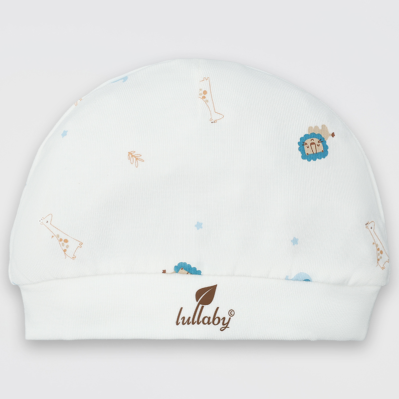 Set nón, bao tay bao chân in hình thú Lullaby NH511N màu trắng - xanh (0 - 3 tháng) 2