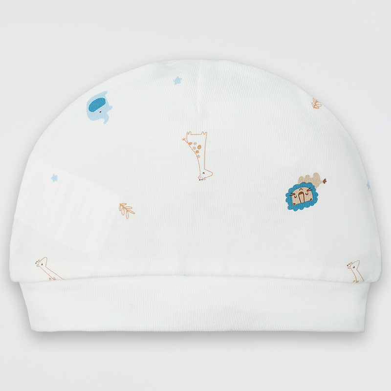 Set nón, bao tay bao chân in hình thú Lullaby NH511N màu trắng - xanh (0 - 3 tháng) 3