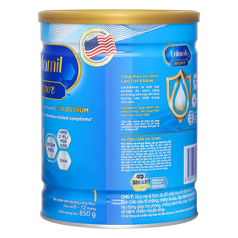 Sữa bột Enfamil Enspire số 1 350g (0 - 12 tháng) - Giao bao bì ngẫu nhiên 12
