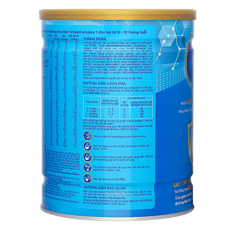 Sữa bột Enfamil Enspire số 1 350g (0 - 12 tháng) - Giao bao bì ngẫu nhiên 14