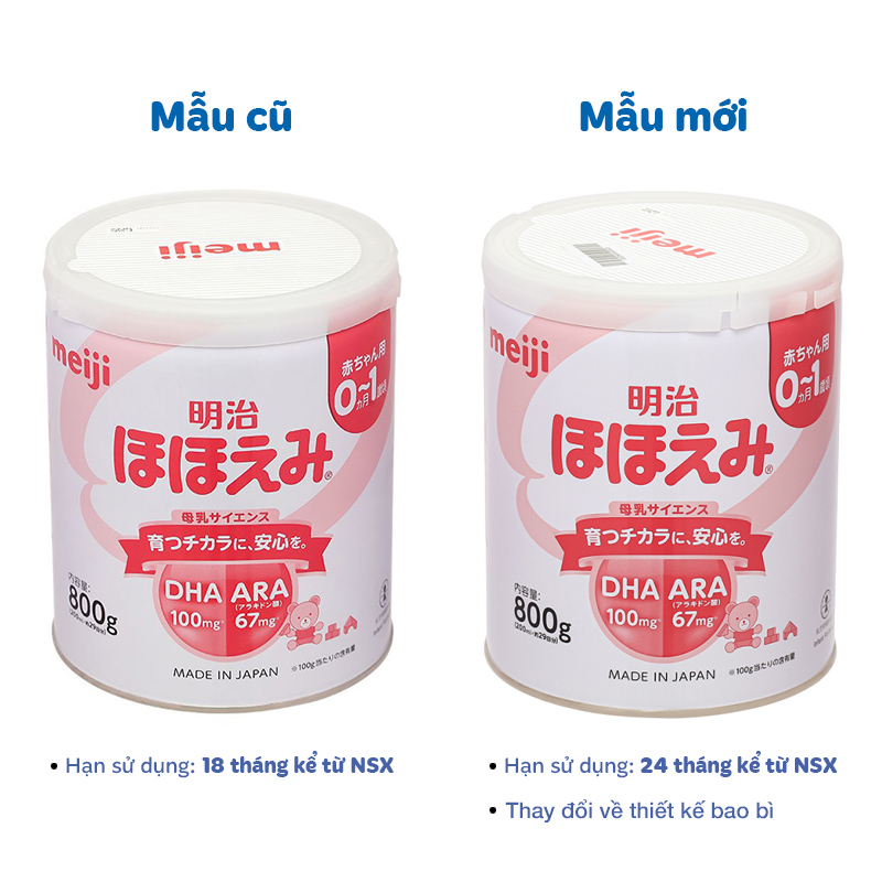 Sữa bột nội địa Nhật Meiji Hohoemi Milk hồng 800g (0 - 12 tháng) 2
