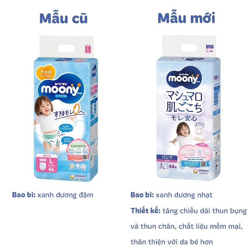Tã quần cho bé gái Moony size XL 38 miếng (12 - 22 kg) - Giao bao bì ngẫu nhiên 77