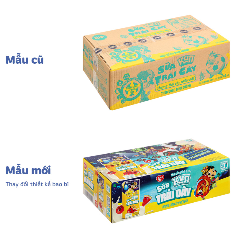 Lốc 4 hộp sữa trái cây LiF Kun hương trái cây nhiệt đới 180 ml (từ 2 tuổi) 14