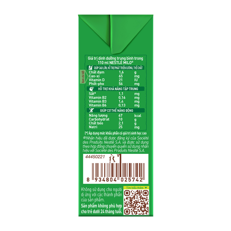Thùng 48 hộp thức uống lúa mạch Nestlé Milo 110 ml (từ 2 tuổi) - Giao bao bì ngẫu nhiên 12