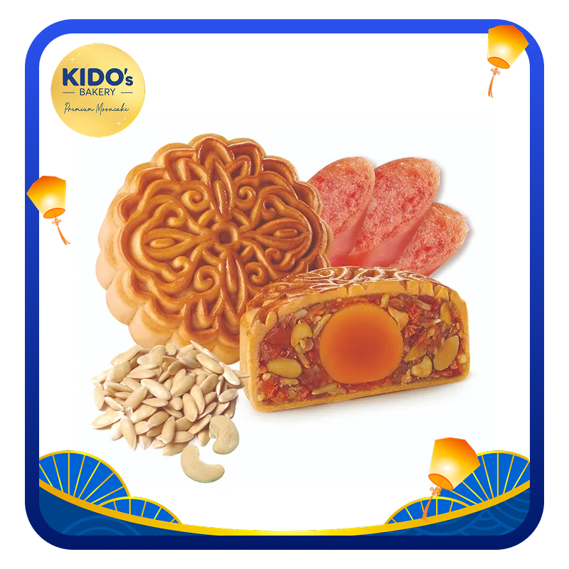 Bánh trung thu Kido's Bakery thập cẩm lạp xưởng ngũ hạt 1 trứng 150g - AVAKids.com
