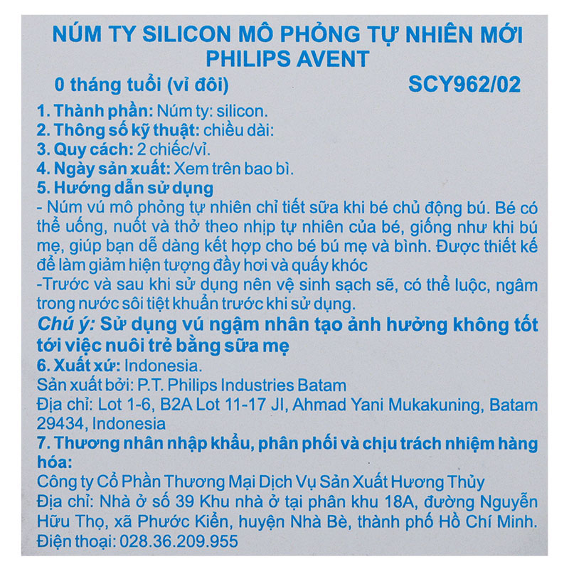 Bộ 2 núm ti Philips Avent SCY962/02 cổ rộng size 2 (0 - 1 tháng) - Giao bao bì ngẫu nhiên 11