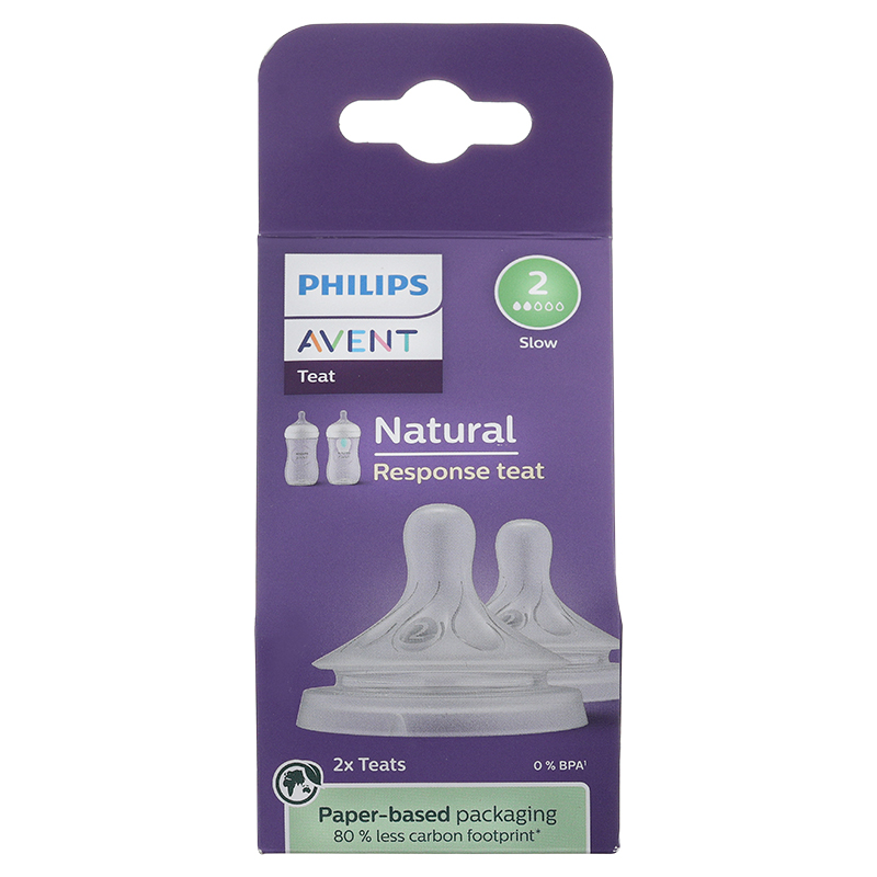 Bộ 2 núm ti Philips Avent SCY962/02 cổ rộng size 2 (0 - 1 tháng) - Giao bao bì ngẫu nhiên 4