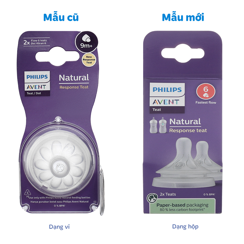Bộ 2 núm ti Philips Avent SCY962/02 cổ rộng size 2 (0 - 1 tháng) - Giao bao bì ngẫu nhiên 46