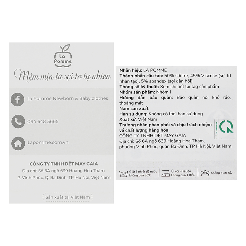 Bộ tay dài cài chéo La Pomme họa tiết nhí cách điệu màu be 14