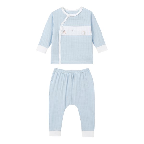 Bộ tay dài unisex La Pomme sợi tre xanh