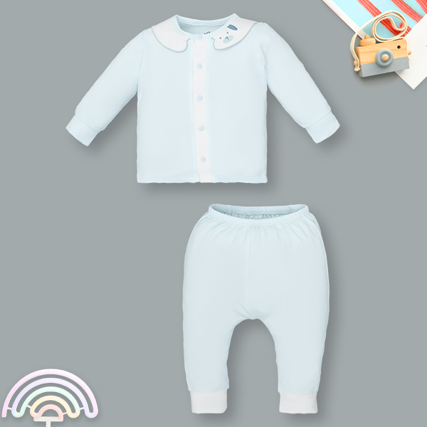 Bộ tay dài unisex La Pomme sợi tre xanh